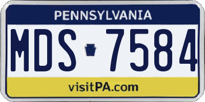 PA license plate MDS7584