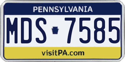 PA license plate MDS7585