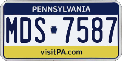 PA license plate MDS7587