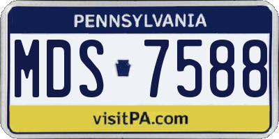 PA license plate MDS7588