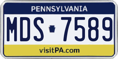PA license plate MDS7589