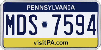 PA license plate MDS7594