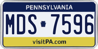 PA license plate MDS7596