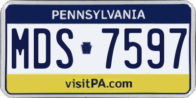 PA license plate MDS7597