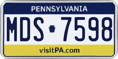 PA license plate MDS7598