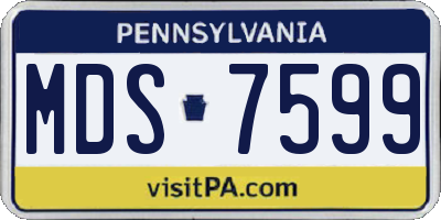 PA license plate MDS7599