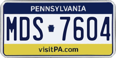 PA license plate MDS7604