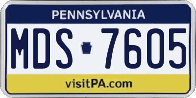 PA license plate MDS7605