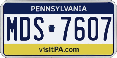 PA license plate MDS7607