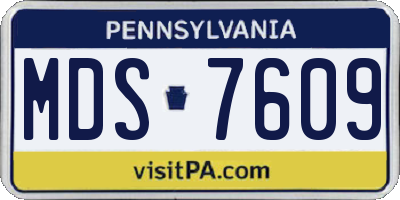 PA license plate MDS7609