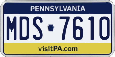 PA license plate MDS7610