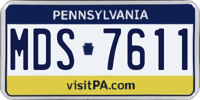 PA license plate MDS7611
