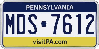 PA license plate MDS7612