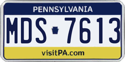 PA license plate MDS7613