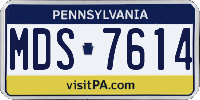 PA license plate MDS7614