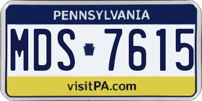 PA license plate MDS7615