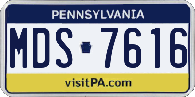 PA license plate MDS7616