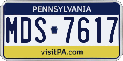 PA license plate MDS7617