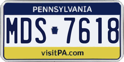 PA license plate MDS7618