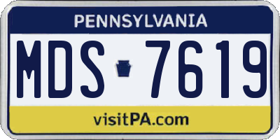 PA license plate MDS7619