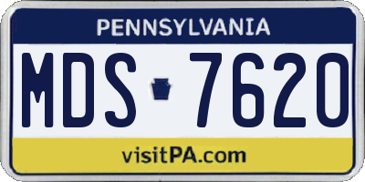 PA license plate MDS7620