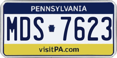 PA license plate MDS7623