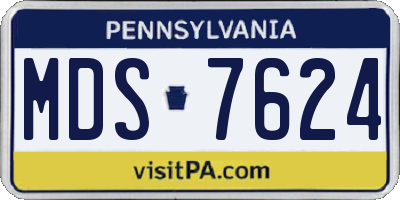 PA license plate MDS7624