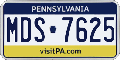 PA license plate MDS7625