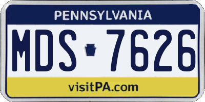 PA license plate MDS7626