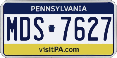 PA license plate MDS7627