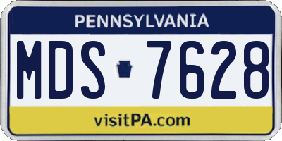 PA license plate MDS7628