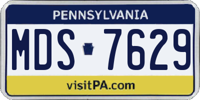 PA license plate MDS7629