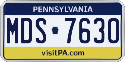 PA license plate MDS7630