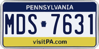 PA license plate MDS7631
