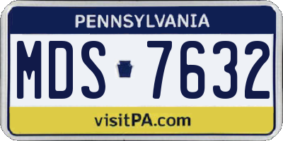 PA license plate MDS7632