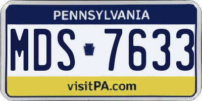 PA license plate MDS7633