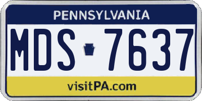 PA license plate MDS7637