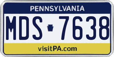 PA license plate MDS7638