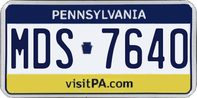 PA license plate MDS7640