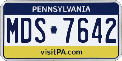 PA license plate MDS7642