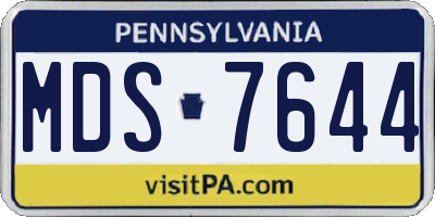 PA license plate MDS7644