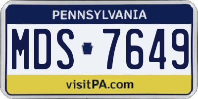 PA license plate MDS7649