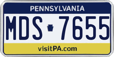 PA license plate MDS7655