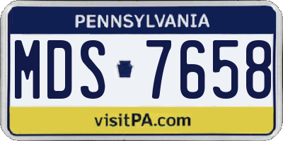 PA license plate MDS7658