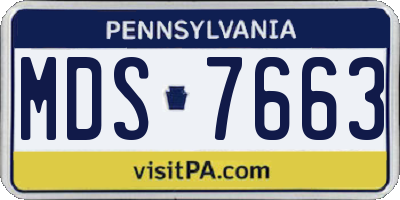 PA license plate MDS7663