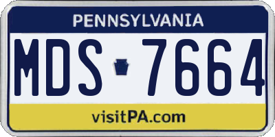 PA license plate MDS7664