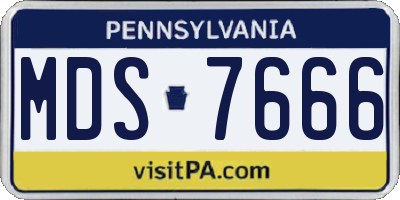 PA license plate MDS7666