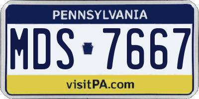 PA license plate MDS7667