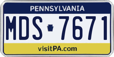 PA license plate MDS7671