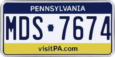 PA license plate MDS7674